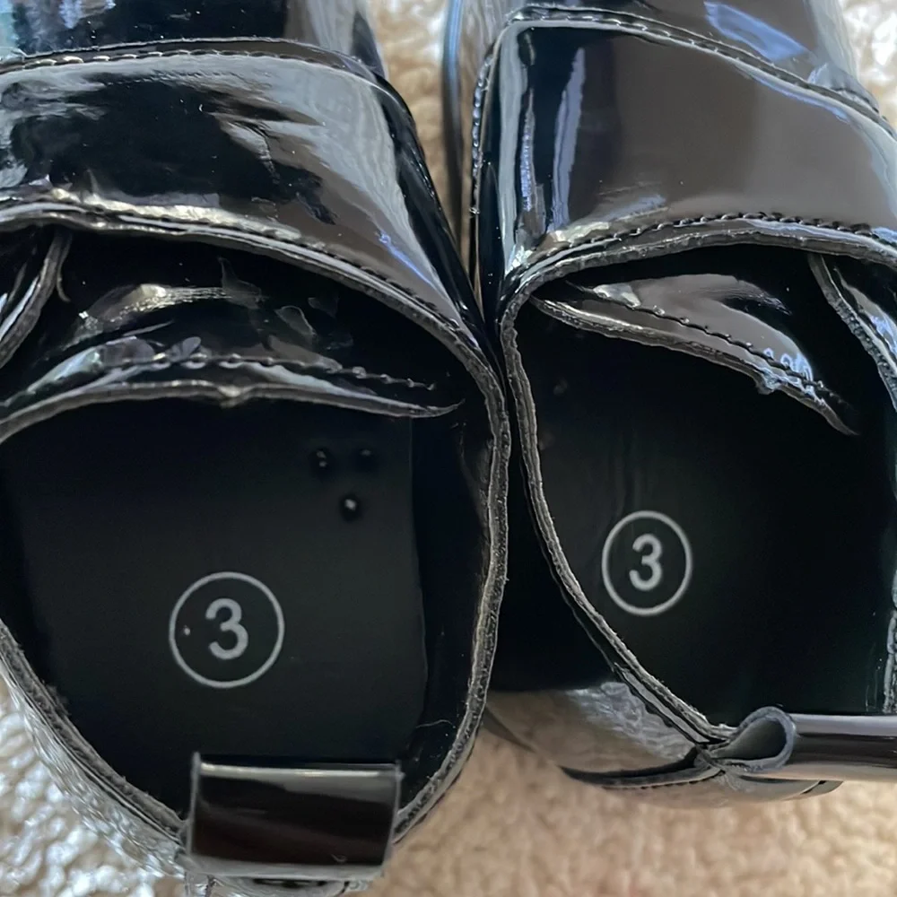 Black patent leather baby boys dress crib shoe 3 New